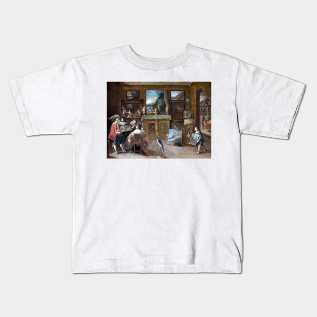 Frans Francken the Younger A visit to the Art Dealer Kids T-Shirt by pdpress